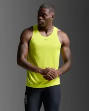 Light Speed Tech Singlet, 2XU, S, Volt/Black Reflective, Male