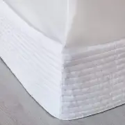 Ashton Quilted Valance King Single Bed in White by MyHouse-White/King Single