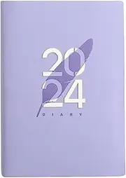 SUNCHSEN 2024 Diary A5 Diary A5 Daily Planner Notebook for Birthday Gift Diaries for 2024 Purple Durable Easy to Use
