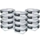 24 Piece Small glass food storage containers. 1.5 Cups Meal Prep Containers
