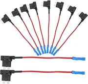 HEALLILY 10Pcs Fuse Tap Adapter Kit in Line Fuse Holder Socket Accessory for Car Truck Boat Durable Circuit Protection
