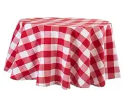 Red Round Tablecloth 70 inch, Dining Tablecloth, 100% Cotton Tablecloth, Round