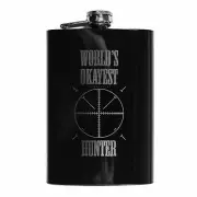 8oz BLACK World's Okayest Hunter Flask