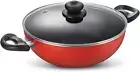 by TTK Prestige Deluxe Non-Stick Deep Kadai Wok with Glass Lid for Induction and