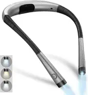 Lertenys Glocusent Rechargeable Neck Reading Light, Lamp For Reading In Bed, 3 Colors, 6 Brightness Levels, Foldable Arms, Long Lifespan, Perfect F...