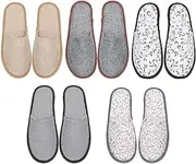 5 Pairs Disposable Slippers Set, Hotel Slippers Disposable Non- Slip Spa Slippers Guest Slippers Travel, Mixed Multi- Color Unisex Closed Toe Home Slippers for Women Men, 280 mm