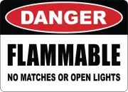 OSHA DANGER: FLAMMABLE NO MATCHES| Laminated Vinyl Decal Sticker Label