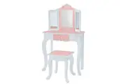 Fantasy Fields Gisele Twinkle Star Kids Vanity Table & Stool, White & Pink