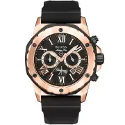 Bulova Men's Marine Star Black Dial Watch - 98B104
