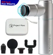 Project Mars Mini Massage Gun Pocket-Sized USB-C charging 4 heads 4-speed 3 clr