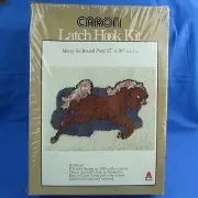 Vintage 1979 Caron Merry Go Round Pony Latch Hook Kit 27x20 Running Horse K3154