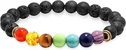 [MINACHI] 7 Chakra Beaded Bracelet for Women Men, Natural Stone Healing Beads Anxiety Beads Bracelet, Aromatherapy Essential Oil Diffuser Bracelets
