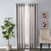 SKL Home Maeve Yarn Dyed Woven Pattern SunSafe Window Panel 40X84", Gray
