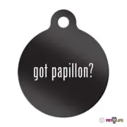 Got Papillon Engraved Keychain Round Tag w/tab #2 Many Colors