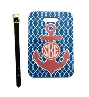 2.75" x 4" Rectangle Custom Printed, 2 sided bag tags W/ Leather Strap