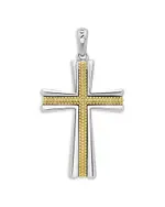 Lagos Men's 18K Yellow Gold & Sterling Silver Anthem Caviar Bead Cross Pendant - Exclusive
