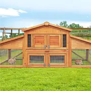 169cmx52cmx72cm i.Pet Chicken Coop Rabbit Hutch Large House Outdoor Wooden Run Cage