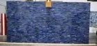 Lapis Lazuli Stone Brick Design Overlay Work Coffee Table Top Marble Side Table