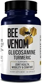 Bee Venom Dietary Supplement - Glucosamine Turmeric Blend, Improves Joint Health, Mobility and Comfort Supplement - Extra Strength Pills - Natural Health Complex for Men & Women – 60 Capsules