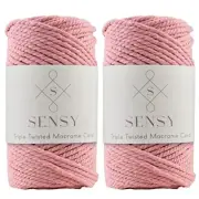 2 Skeins of Sensy Premium Macrame Cord 3mm 100% Cotton, 245 Feet, 3 Strand