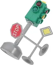 LALAFINA Early Learning Traffic Light Toys 3 Pack Kids Traffic Signal Model Flashing Lights and Voice
