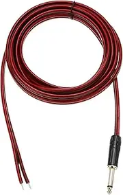 uxcell TS Mono Plug to Bare Wire Open End Speaker Cable, 9.8ft (3 Meter) 14AWG Gold Plated TS Mono Plug Cable for Speaker, Guitar, Scanner, Audio Equipment