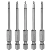 5Pcs Ball End Hex Head Wrench Screwdriver Bit H2.5 1/4" Hex Shank 2.5" Long