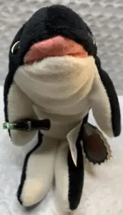 Coca Cola Black White Whale Bean Bag Plush 1998 North Pole Character Series -bx8