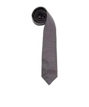 patterned silk tie One size Gray
