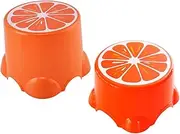Kisangel 2 Pack Children's Fruit Theme Stool Set Cartoon Plastic Safe Bench for Home Kitchen Bathroom School