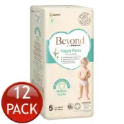 12 x Beyond Babylove Nappy Pants Size 5 Walker 12-22Kg Unisex Nappies 32 Pack