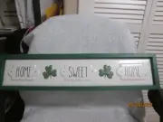 St. Patrick's Day Irish Home Sweet Home Shamrock Wall Table Sign 23.25" X 5.25"