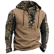 Men's Camo Camouflage Hoodies Hoodie Hooded Sweatshirt Hooded Fashion 3D Print Black Brown Drawstring Fall Winter Designer