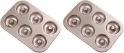 2-Piece Donut Baking Pan Set – Non-Stick Carbon Steel Donut Molds for 6 Donuts – Perfect for Homemade Donuts & Bagels – Durable, Easy to Clean