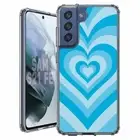 For Samsung Galaxy S20 S21 S23 S24 FE 5g TPU Case+Glass(Wild-Heart Cyan)