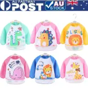 Baby Kids Toddler Waterproof Long Sleeve Art Smock Children Feeding Bib Apron AU