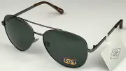 FOSSIL FM151 Men's 61mm Gunmetal Frame Green Lens Aviator Sunglasses NEW