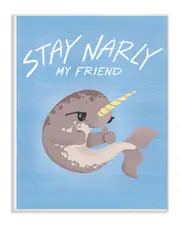 The Kids Room by Stupell Stay Narly Narwhal Fun Sun 10" x 15" NoColor