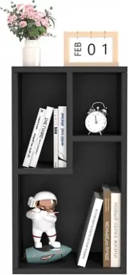 VECELO 3-Cube Open Bookcase, Small Bookshelf with Height Difference Shelves for