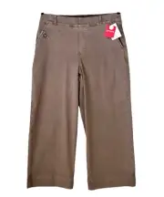 SPANX Stretch Twill Wide Leg Cropped Pants NWT Pull On Petite Women’s Sz L