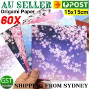 60x Japanese Square Folding Origami Craft Paper Sakura Mix Patterns 15cm x 15cm