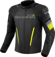 SHIMA Solid 2.0 waterproof Motorcycle Textile Jacket, black-yellow, Size L for Men Black Yellow