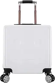 [BIRJXVTO] Carry-on Suitcase Luggage 18inch Luggage Adjustable Trolley Suitcase for Travel Business Trip Boarding Combination Lock Carry-on Suitcases Carry On Luggages, White