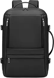 Rcrirth 40L Suitcase Backpack for Men Women | 17 Inch Laptop Backpack | Expandable Travel Carry On Flight Approved - Black, 20 Inch