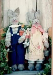 Broomstick Bunnies Sewing Pattern Folk Art Primitive Bunny Dolls