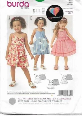 F16 BURDA 9389: GIRL'S DRESS SIZE 2-7 SEWING PATTERN