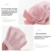 Ribbon Bowknot Socks for Baby 0-2Y Indoor Activity Cotton Stretchy Mesh Socks