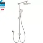KYLINS Brushed Nickel Round 8" Rainfall Head Handheld Slide Rail 2in1 Shower
