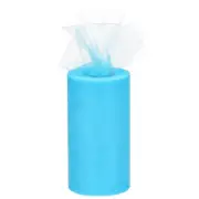 6 inch 50 Yards Tulle Ribbon Rolls Pastel Netting Fabric, Aquamarine Blue