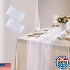 LJIE-House White Pearl Table Runner - Pearl Table Cloth Tulle Table Runner 60
